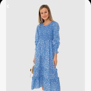 Blue and White Pink City Prints dress